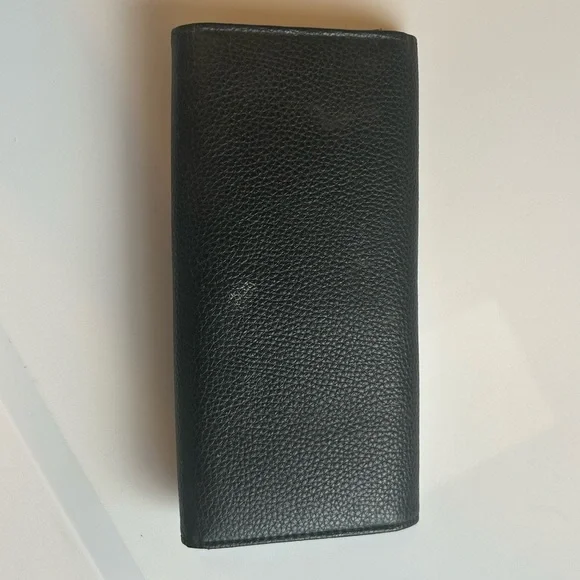 Vintage Chanel CC Logo Black Caviar Leather Wallet Designer Authentic Trifold - Picture 7 of 14